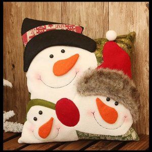 CHRISTMAS SNOWMAN PILLOW CUSHION HOME DECORATION